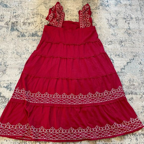 NWT | Knox Rose Tiered Midi Dress Embroidered Ruffle Cottage Peasant XXL 2XL - Picture 9 of 14